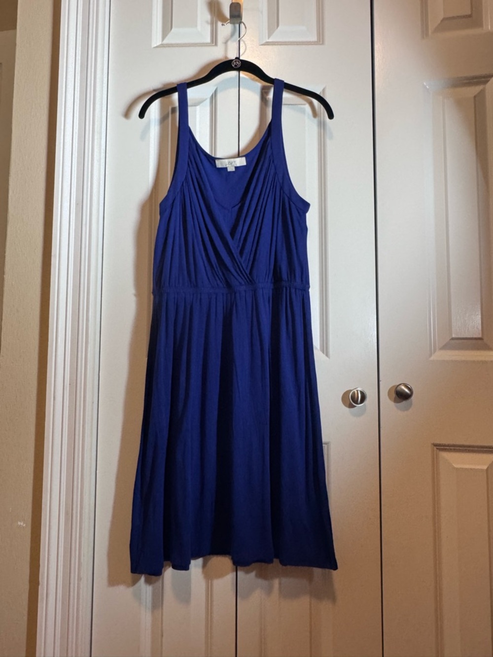 LOFT Blue Sleeveless Knit Dress Large Stretch Shift Tank Dress Casual Soft